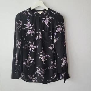 Rebecca Taylor Women's Grapevine Floral Print Blouse SZ 0 100% silk long sleeve - Picture 1 of 8