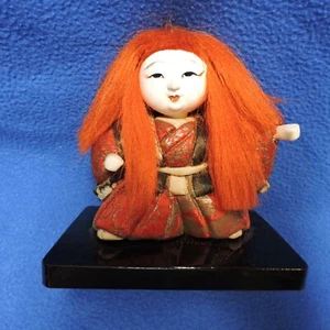 Japanese Kimekomi Kabuki Red Hair Dancer Doll - Picture 1 of 12
