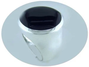 STERLING SILVER BLACK ONYX RING-12 - Picture 1 of 1