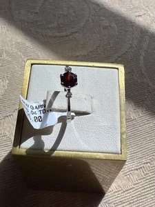 NWT 14K White Gold Garnet/Diamond Accent Ring - Picture 1 of 5