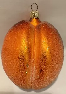 VTG Christopher Radko SUGARED PEACH Orange Fruit Ornament - Picture 1 of 8