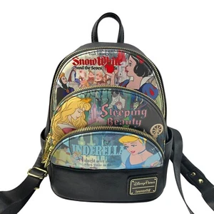 Disney Loungefly Mini Backpack Purse Princess Trio Aurora Cinderella Snow White - Picture 1 of 10