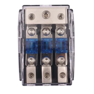 3Way 60 Amp Car Mini ANL Blade Fuse Holder Stereo Audio Power Distribution Block - Picture 1 of 6