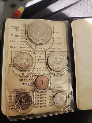 RARE 1969 SINGAPORE 1,5,10,20,50& 1 Dollar Coin Set,6Pcs(+FREE1 Coin)#16352 - Image 1 of 3