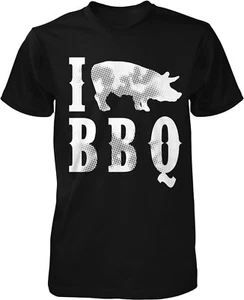 I Pig BBQ, I Pork BBQ, I Love BBQ, Piggy BBQ, Pig Roast Men's T-shirt - Picture 1 of 9
