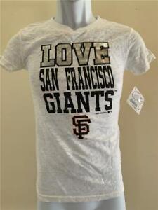 New San Francisco Giants Girls Size L Large White Genuine Stuff Shirt