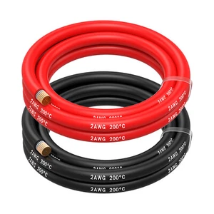 2 AWG Electrical Silicone Wire - 2 Gauge (33,6mm²) - 2 Wires Each 1,5 m / 5 ft - Picture 1 of 6
