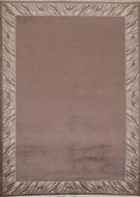 Bordered Nepal Tibetan Hand-knotted Oriental Area Rug Wool Home Decor 6x8 Carpet - Image 1 of 4