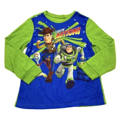 Pijama Top Disney Toy Story 4 Niños Talla 8 Manga Larga Ajuste Ajustado Azul/Verde Foto 1 de 4