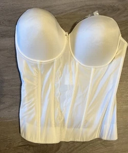 Corset Strapless Bra Torsolette 42F White Bodice Underwire Bridal NWT - Picture 1 of 4