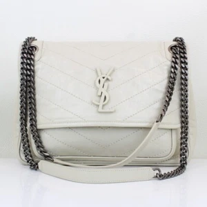 Yves Saint Laurent Ivory Leather Medium Niki Shoulder Bag YSL with Dustbag - Picture 1 of 13