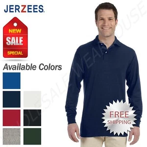 Jerzees Mens Spotshield Long Sleeve Jersey Polo Shirt 437ML - Picture 1 of 22