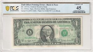 Fr. 1910-L 1977A $1 FRN SAN FRANCISCO *FULL OFFSET PRINTING ERROR* PCGS XF45