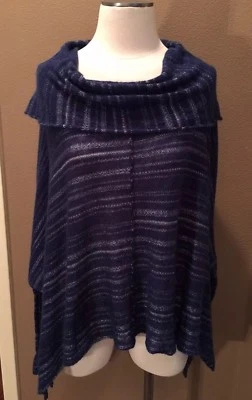 Free People S/P Navy Blue Coastal Beachy Boho Shawl Collar Sweater Top - Image 1 of 4