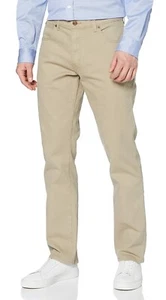 Pantalones de mezclilla Wrangler elásticos duraderos calce regular beige camel oscuro - Imagen 1 de 3