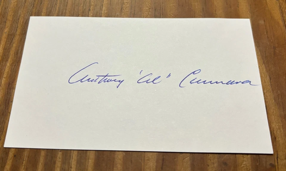 Tony "Al" Cannava RARE Signed 3x5 Index Card Auto BC & Green Bay Packers WW2 NFL - Image 1 of 1