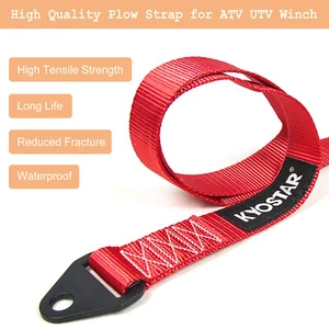 48.8" Plow Strap For ATV UTV Winch Heavy Duty Tensile Strength 4400 Pound Red - Bild 1 von 8
