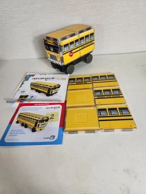 CreateOn Magna-Tiles 123 School Bus Magnet Tile Structure Building Set 15 Pieces - Image 1 of 4