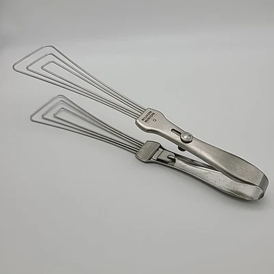 Pinças de bloqueio fácil Kuhn Rikon batedor de espátula aço inoxidável feito na Suíça - Imagem 1 de 4