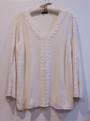 Suéter pulôver Verve Ami 1X Wmn's marfim gola V - Imagem 1 de 4