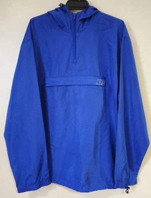 Nike Blue Windbreaker Jacket Vintage 2000s Mens Size Medium Front pouch Pocket  - Image 1 of 4