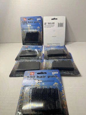 Lot of 7 BT 100ct 1-3/4" Black Hair Pins #01481 Micro Ball Tips (700 Total) - Image 1 of 3