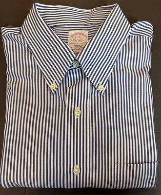 Brooks Brothers Dress Shirt Mens 17 - 34 Regular Fit Supima Cotton Non-Iron - Image 1 of 4
