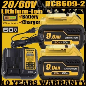 60 VOLT For DEWALT DCB609 20V/60V MAX 9 Ah Li-Ion Battery or Charger Replacement - Picture 1 of 32