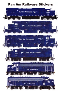 6 pegatinas individuales Andy Fletcher para ferrocarriles Pan Am - Imagen 1 de 1