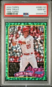 PSA 10 2024 Topps Series 2 #89B2-50 Mike Trout Green Foil /99 Los Angeles Angels - Picture 1 of 2