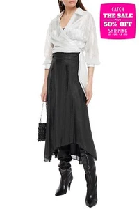 PVP €416 IRO Greoux Midi Falda Asimétrica FR36 US4 UK8 S Forrada Lunares Plisada - Imagen 1 de 6