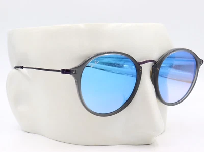 Nuevas gafas de sol Ray Ban redondas grises transparentes azules flash RB2447NF 6255/40 52 Foto 1 de 4