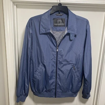 Weatherproof Garment Co Men's Large Jacket Zip Coat Poly Blend Blue - Image 1 of 4