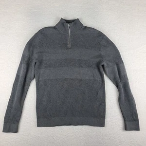 Theory Sweater Mens Small Dark Gray Knit Quarter Zip Walton Sweatshirt EC - Picture 1 of 11