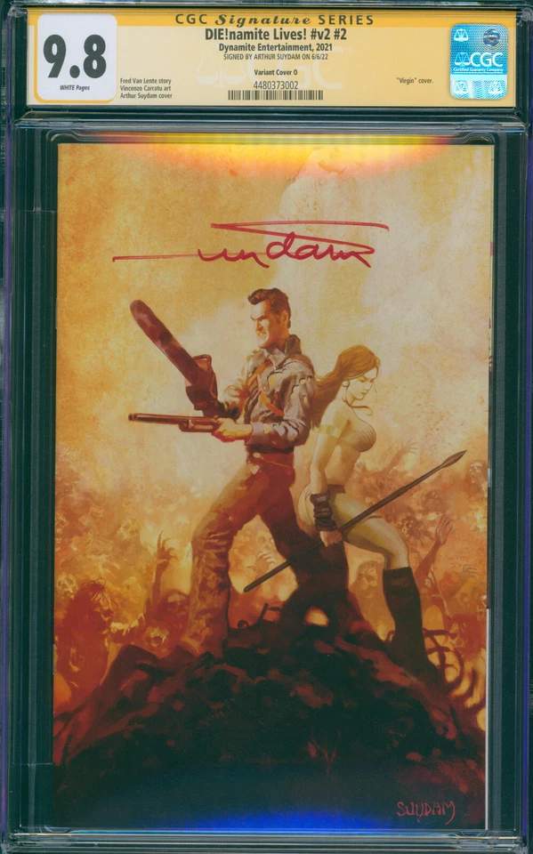 Die!namite Lives #2 Virgen no zombi firmada por Suydam CGC 9,8 Foto 1 de 2