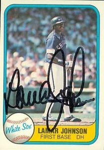 Lamar Johnson autographed baseball card (Chicago White Sox) 1981 Fleer #350