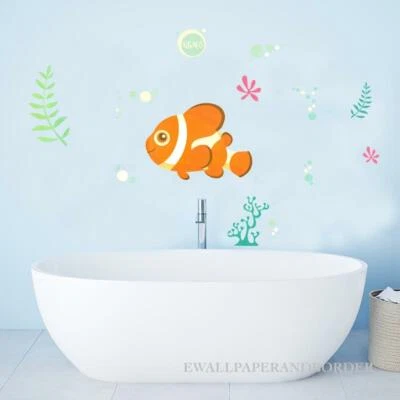 Calcomanías adhesivas Finding Nemo Jumbo dibujos animados de Disney Nemo decoración de habitación para niños Foto 1 de 4