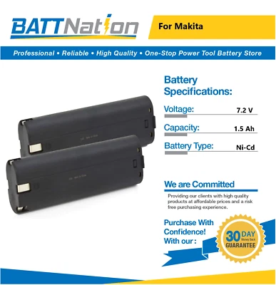 2x 7.2V 1.5Ah NiCd battery for Makita 7000 7002 7033 191679-9 192532-2 - Image 1 of 4