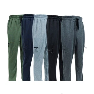 Men's Fleece Lined Slim Fit Casual Tech Jogger Sweatpants W Zipper Pockets S-3XL - Picture 1 of 18