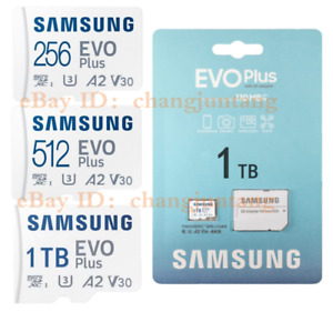 256GB 512GB 1TB Samsung EVO Plus Micro SD Class 10 UHS-I U3 A2 V30 Memory Card