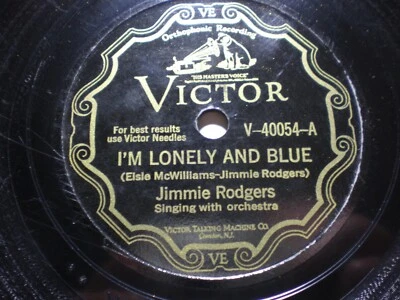 JIMMIE RODGERS-(78) Victor 40054; "I'm Lonley and Blue / Sailors Plea" - Image 1 of 4