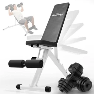 Physionics® Hantelbank Trainingsbank Schrägbank Bankdrücken +30KG Kurzhantelset - Bild 1 von 12