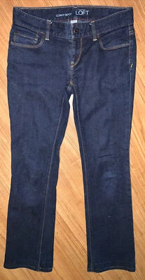 Jeans Ann Taylor Loft 0 Curvy Boot Azul Denim Algodón Bld 30x32 Fray Dobladillo 211 000M Foto 1 de 4