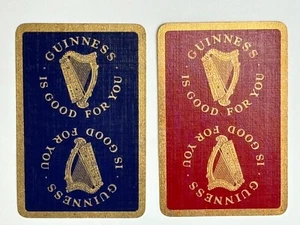 Vintage Lot of 2 "Guinness is Good For You" Single Swap Playing Card PC28 - Picture 1 of 2