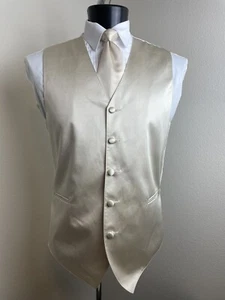 Full Back Tuxedo Vest & Tie by Tuxedo park Champagne color Extra Small - 5XL - Picture 1 of 7