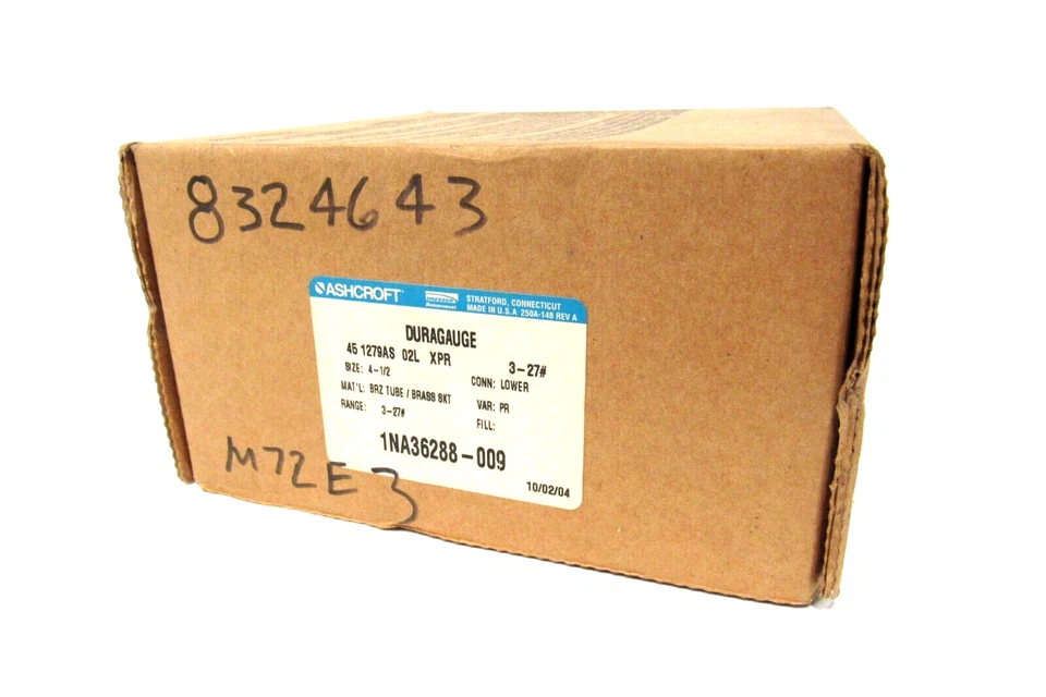 NEW ASHCROFT 45-1279AS-02L DURAGUAGE 4-1/2" 3-27# 451279AS02L - Image 1 of 1