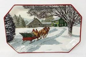 Hallmark Christmas in Evergreen Holiday Serving Platter  NEW - Picture 1 of 3