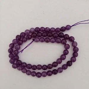62pcs 6mm Round Faceted Indigo Purple Jade Stone Beads AUS Free Postage GK08 - Picture 1 of 4