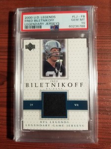 2000 Upper Deck Legends Legendary Game Jerseys #LJ-FB Fred Biletnikoff PSA 10