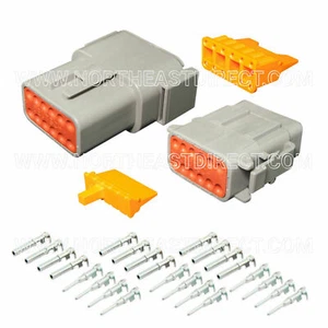 12 PIN DEUTSCH DTM DTM04-12P DTM06-12S WATERPROOF ELECTRICAL CONNECTOR KIT - Picture 1 of 2